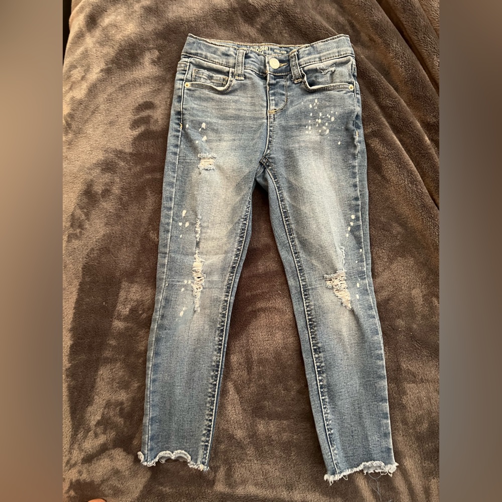 Hippie Girl distressed skinny jeans size 6 little girls